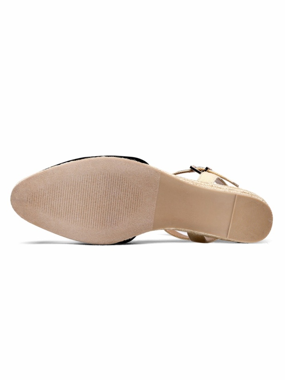 Dream Pairs Espadrille Wedge Sandal in Black and Cream - Picture 8 of 15